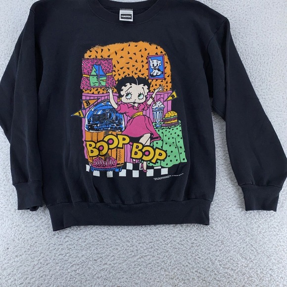 Vintage 1994 Betty Boop Diner Cartoon Sweatshirt Medium Juke Box Crewneck 90s - Picture 2 of 8